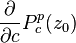 \frac{\partial}{\partial{c}}P_c^p(z_0)