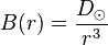  B(r)=\frac{D_\odot}{r^3}  