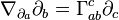 \nabla_{\partial_a}\partial_b=\Gamma_{ab}^{c}\partial_c