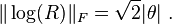  \| \log(R) \|_F = \sqrt{2} | \theta | ~.