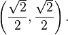 \left(\frac{\sqrt{2}}{2}, \frac{\sqrt{2}}{2}\right).