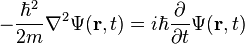 -\frac{\hbar^2}{2m}\nabla^2 \Psi(\bold{r},t) = i\hbar\frac{\partial}{\partial t} \Psi(\bold{r},t) 