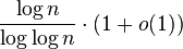 \frac{\log n}{\log \log n}\cdot(1+o(1))