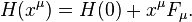 H(x^\mu)= H(0)+x^\mu F_\mu.