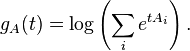 g_A(t) = \log \left(\sum_i e^{t  A_i}\right).