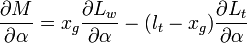 \frac{\partial M}{\partial \alpha}=x_g\frac{\partial L_w}{\partial \alpha}-(l_t-x_g)\frac{\partial L_t}{\partial \alpha} 