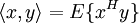 \langle x,y \rangle = E \{ x^H y \}