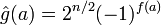 \hat{g}(a)=2^{n/2}(-1)^{f(a)}