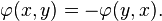 \varphi(x, y) = -\varphi(y, x).