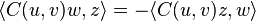 \langle C(u,v)w,z \rangle=-\langle C(u,v)z,w \rangle^{}_{}