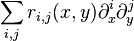 \sum_{i,j} r_{i,j}(x,y)\partial_x^i\partial_y^j