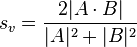 s_v = \frac{2 | A \cdot B |}{| A |^2 + | B |^2} 