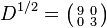 D^{1/2} = \bigl( \begin{smallmatrix}\\ 9&0\\ 0&3\end{smallmatrix} \bigr)