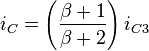 i_C = \left( \frac{\beta + 1}{\beta + 2} \right)i_{C3}