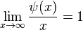 \lim_{x\to\infty} \frac{\psi(x)}x=1