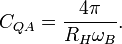 C_{QA} = \frac{4\pi }{R_H\omega_B}. \ 