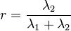 r=\dfrac{\lambda_2}{\lambda_1+\lambda_2}