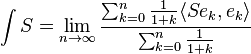  \int S = \lim_{n \to \infty} \frac{\sum_{k=0}^n \frac{1}{1+k} \langle S e_k , e_k \rangle}{\sum_{k=0}^n \frac{1}{1+k}} 