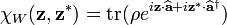 \chi_W(\mathbf{z},\mathbf{z}^*)= \operatorname{tr}(\rho e^{i\mathbf{z}\cdot\widehat{\mathbf{a}}+i\mathbf{z}^*\cdot\widehat{\mathbf{a}}^{\dagger}})