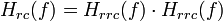 H_{rc}(f) = H_{rrc}(f)\cdot H_{rrc}(f)