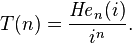 T(n)=\frac{\mathit{He}_n(i)}{i^n}.