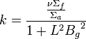 k = \frac{\frac{\nu \Sigma_f}{\Sigma_a}}{1 + L^2 {B_g}^2}