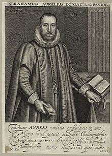 Abraham Aurelius, 1631 engraving by Robert van Voerst.