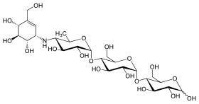 Skeletal formula of acarbose