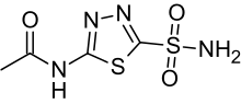 Skeletal formula of acetazolamide