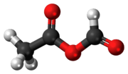 Ball-and-stick model of the acetic formic anhydride molecule