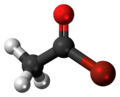 Ball-and-stick model of acetyl bromide