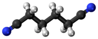 Ball-and-stick model of the adiponitrile molecule