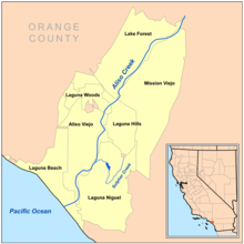 There are eight cities in the Aliso Creek watershed, including Mission Viejo, Aliso Viejo and Laguna Niguel. Sulphur Creek, at the southeast, is the creek's largest tributary.