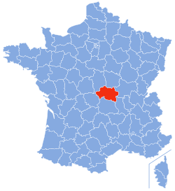 Location of Allier department in France