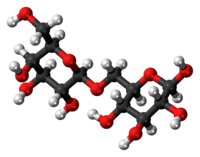 Ball-and-stick model of the allolactose molecule