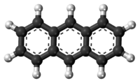 Ball-and-stick model of the anthracene molecule