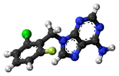 Ball-and-stick model of the arprinocid molecule