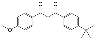 Skeletal formula of avobenzone