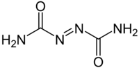 Skeletal formula of azodicarbonamide