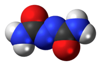 Space-filling model of azodicarbonamide