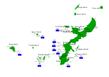 Map of a crescent-shaped island, with plans for four American divisions to land on its western shore