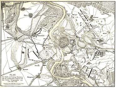 Old map of Mannheim labeled in German