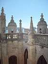 The inner cloister and the back side of the virgin niche. In the center is the opening into the casemate and in the background are two turrets on the bastion deck.