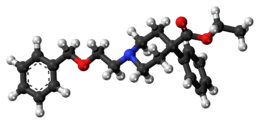 Ball-and-stick model of the benzethidine molecule