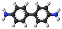 Ball-and-stick model of the benzidine molecule