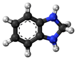 Ball-and-stick model of the benzimidazoline molecule