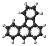 Ball-and-stick model of the benzo[a]fluoranthene molecule