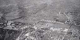  B&W photo of Westminster from the air