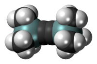 Ball-and-stick model of the bis(trimethylsilyl)acetylene molecule