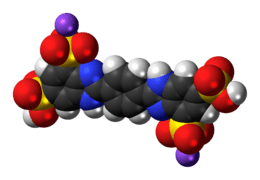 Space-filling model of the component ions of bisdisulizole disodium